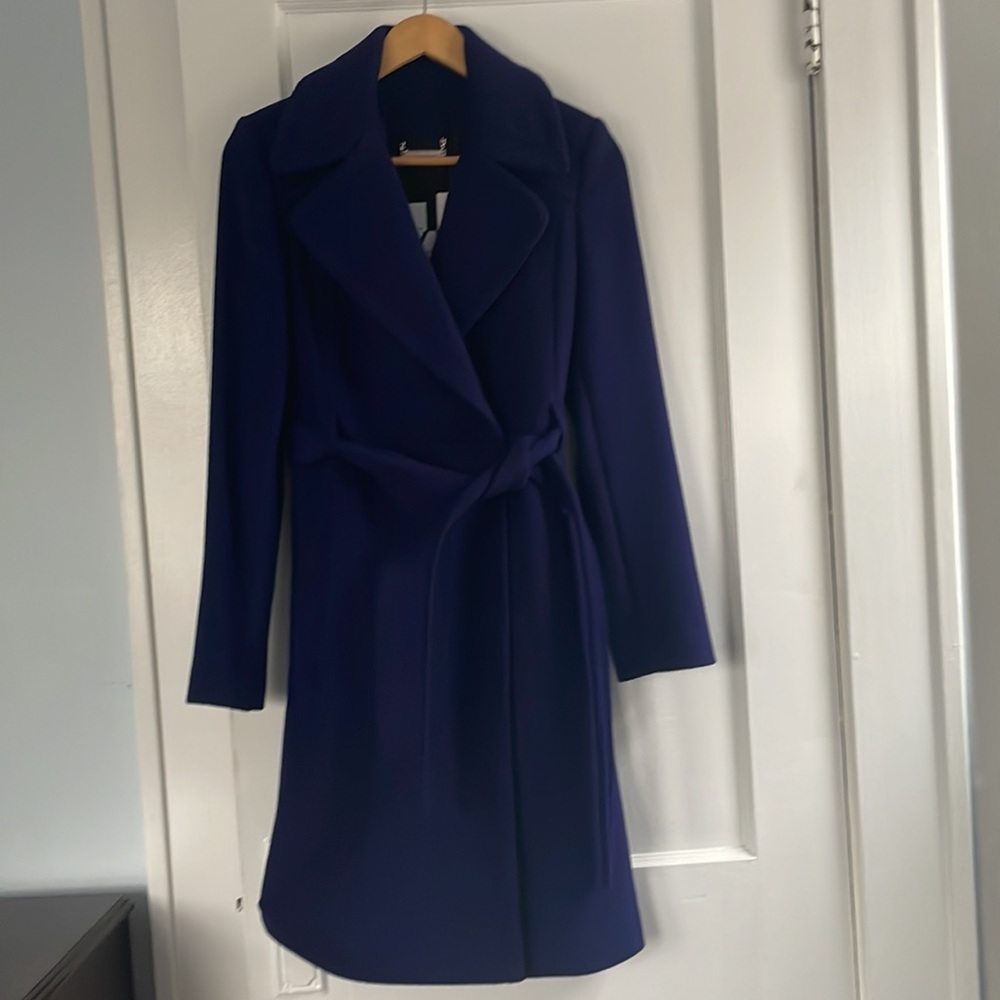 Diane Von Furstenberg Blue Pea Coat